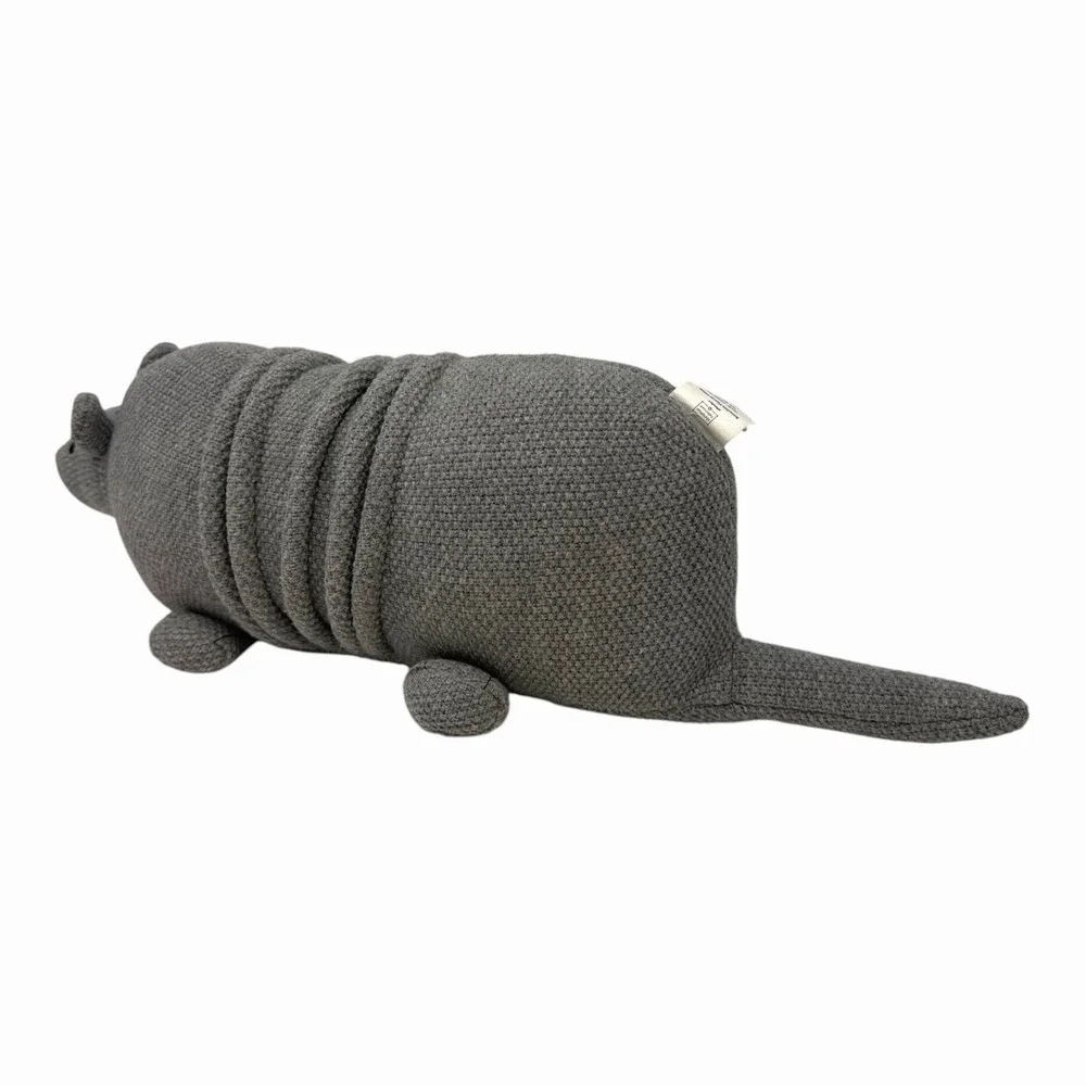 Christian Robinson Target Grey Knit Armadillo Decorative Pillow Plush Decor‎
